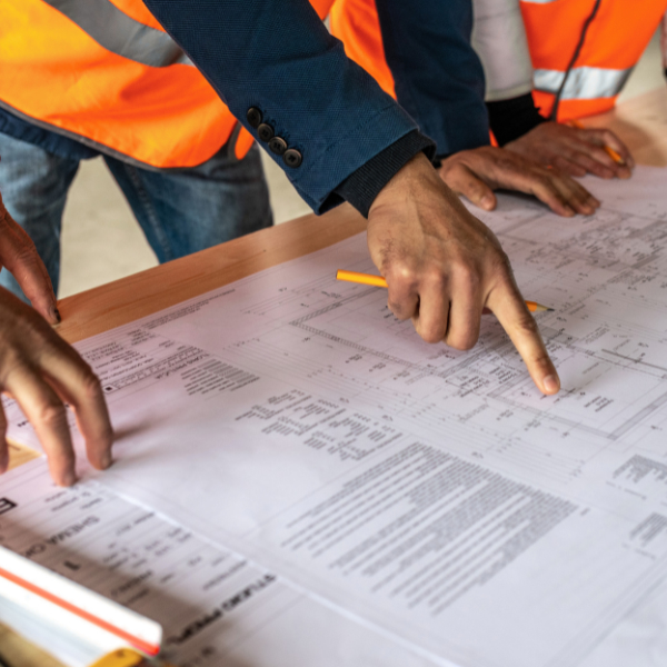 Modern commercial buildings illustrating building safety planning and risk management in complex construction projects