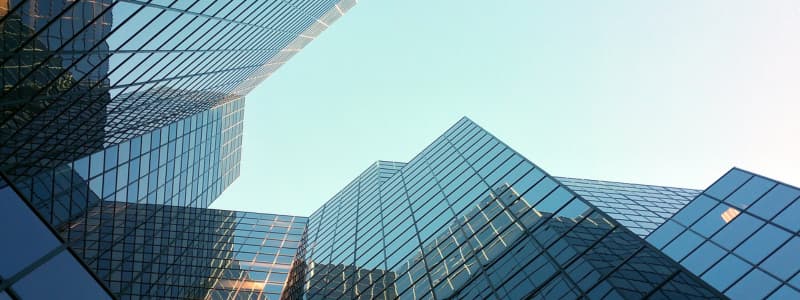 Modern commercial buildings illustrating building safety, structural design and risk management in urban construction